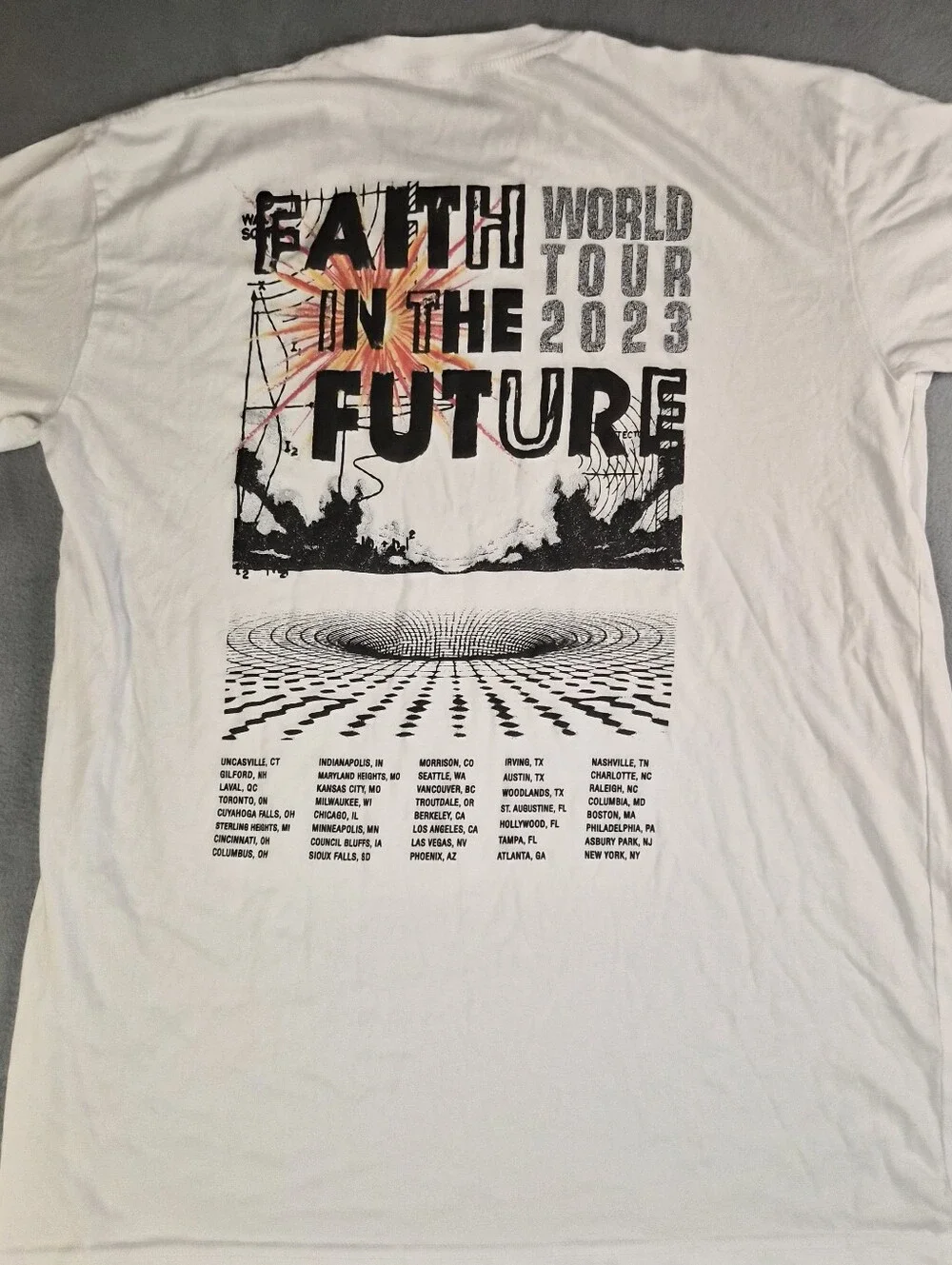 Louis Tomlinson white Faith In The Future tour tshirt Size men XL louistomlinson